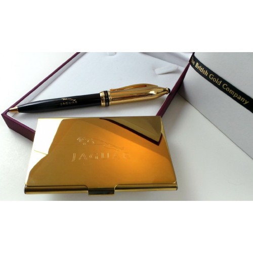 Gold Plated Jaguar Pen and Card Holder Gold Plated Jaguar Pen and Card Holder